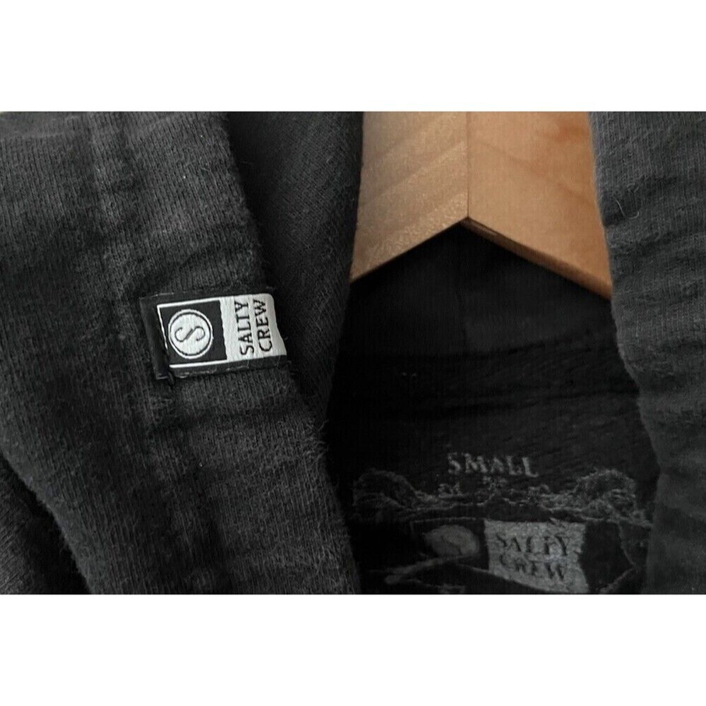 Salty Crew "Bruce" Pullover Black Camo Men's Hooded Sweatshirt Size Small - Picture 7 of 8